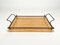 Acrylic, Brass & Rattan Serving Tray by Christian Dior, Italy, 1970s, Image 2