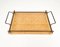 Acrylic, Brass & Rattan Serving Tray by Christian Dior, Italy, 1970s, Image 11