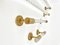 Murano Glass & Brass Bathroom Set Towel Holder, Italy, 1950s, Set of 5 6