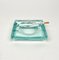 Green Crystal Glass Squared Ashtray from Fontana Arte, Italy, 1960s 8