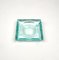 Green Crystal Glass Squared Ashtray from Fontana Arte, Italy, 1960s 3