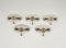 Murano Glass & Brass Coat Hanger Rack from Venini, Italy, 1940s, Set of 5, Image 9