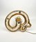 Goldene Cobra Snake Tischlampe aus Keramik von Tommaso Barbi für B Ceramiche, Italien, 1970er 13