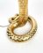 Lámpara de mesa Cobra Snake de cerámica dorada de Tommaso Barbi para B Ceramiche, Italy, años 70, Imagen 11