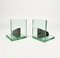 Glass & Wood Bookends, Italy, 1950s, Set of 2, Image 9
