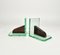 Glass & Wood Bookends, Italy, 1950s, Set of 2 3