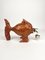 Hand Carved Wood & Metal Fish Bottle Dispenser by Aldo Tura for Macabo, Italy, 1950s 2