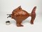 Hand Carved Wood & Metal Fish Bottle Dispenser by Aldo Tura for Macabo, Italy, 1950s, Image 7