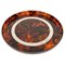 Acrylic Tortoiseshell & Steel Round Centerpiece Serving Tray by Christian Dior, Italy, 1970s 1