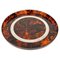 Acrylic Tortoiseshell & Steel Round Centerpiece Serving Tray by Christian Dior, Italy, 1970s, Image 1