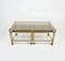 Brass Faux Bamboo & Glass Nesting Coffee Tables and Cart, Italy, 1960s, Set of 3 6