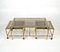 Brass Faux Bamboo & Glass Nesting Coffee Tables and Cart, Italy, 1960s, Set of 3 14