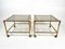 Brass Faux Bamboo & Glass Nesting Coffee Tables and Cart, Italy, 1960s, Set of 3 9