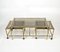 Brass Faux Bamboo & Glass Nesting Coffee Tables and Cart, Italy, 1960s, Set of 3 3