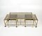 Brass Faux Bamboo & Glass Nesting Coffee Tables and Cart, Italy, 1960s, Set of 3, Image 3