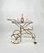 Faux Bamboo Brass & Glass Serving Bar Cart, Italy, 1960s 5