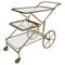 Faux Bamboo Brass & Glass Serving Bar Cart, Italy, 1960s 1