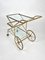 Faux Bamboo Brass & Glass Serving Bar Cart, Italy, 1960s 9