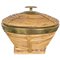 Mid-Century Modern Rattan & Brass Box Bowl, Italy, 1960s, Image 1