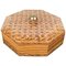 Acrylic Wicker Wood & Brass Octagonal Box by Christian Dior, France, 1970s, Image 1