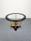 Art Deco Wood & Glass Round Coffee Side Table, Italy, 1940s, Image 3