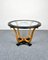 Art Deco Wood & Glass Round Coffee Side Table, Italy, 1940s, Image 8