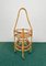 Bamboo Rattan Round Serving Bar Cart & Bottle Holder, Italy, 1960s 2