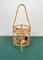 Carrito de servicio y portabotellas redondo de bambú y ratán, años 60, Imagen 4