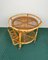 Bamboo & Rattan Round Serving Bar Cart Trolley, Italy, 1960s 3