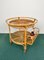 Bamboo & Rattan Round Serving Bar Cart Trolley, Italy, 1960s 10