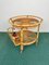 Bamboo & Rattan Round Serving Bar Cart Trolley, Italy, 1960s 7