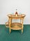 Bamboo & Rattan Round Serving Bar Cart Trolley, Italy, 1960s 8