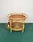 Bamboo & Rattan Round Serving Bar Cart Trolley, Italy, 1960s 6