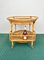 Bamboo & Rattan Round Serving Bar Cart Trolley, Italy, 1960s 11