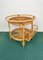 Bamboo & Rattan Round Serving Bar Cart Trolley, Italy, 1960s 5