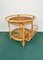 Bamboo & Rattan Round Serving Bar Cart Trolley, Italy, 1960s, Image 5