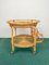 Bamboo & Rattan Round Serving Bar Cart Trolley, Italy, 1960s 4