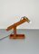 Lampada da tavolo regolabile in legno e ottone, Italia, anni '60, Immagine 2