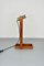 Lámpara de mesa ajustable de madera y latón, años 60, Imagen 12