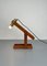 Lampada da tavolo regolabile in legno e ottone, Italia, anni '60, Immagine 8