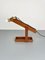 Lampada da tavolo regolabile in legno e ottone, Italia, anni '60, Immagine 7