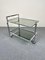Chrome & Smoked Glass Serving Bar Cart Trolley, Italy, 1970s 2