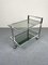Chrome & Smoked Glass Serving Bar Cart Trolley, Italy, 1970s 5