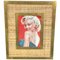 Wicker, Brass & Glass Rectangular Picture Frame, Italy, 1960s, Image 1