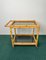 Bamboo Rattan & Smoked Glass Bar Serving Cart Trolley, Italy, 1960s 3