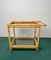 Bamboo Rattan & Smoked Glass Bar Serving Cart Trolley, Italy, 1960s, Image 4