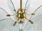 Carved Glass & Brass Chandelier, Italy, 1950s, Image 11