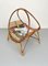 Rattan & Bamboo Curved Magazine Rack, Italy, 1960s 9