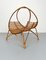 Rattan & Bamboo Curved Magazine Rack, Italy, 1960s 5