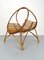 Rattan & Bamboo Curved Magazine Rack, Italy, 1960s 4